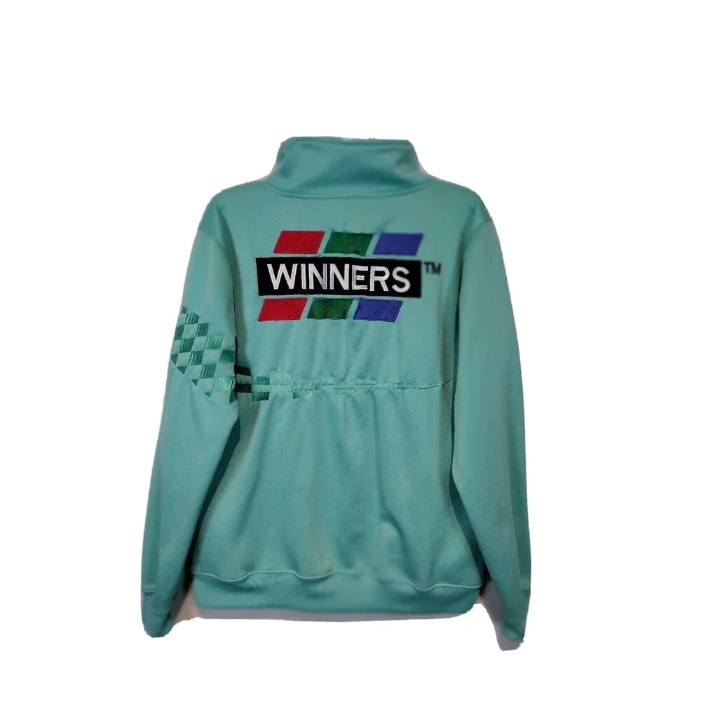 Mens Medium 2pc Winners NYC Track Suit Teal Green - Picture 2 of 9